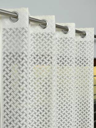 Diara Homes 213 cm (7 ft) Door Net Transparent Curtain (Pack Of 2)