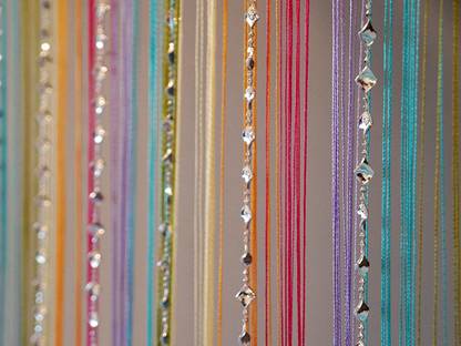PINDIA 213.36 cm (7 ft) Polyester Semi Transparent Door Curtain (Pack Of 2)