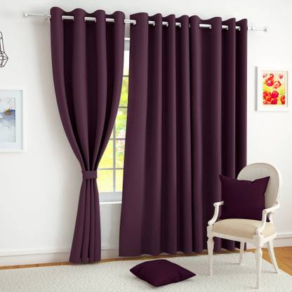 Story@home 152 cm (5 ft) Window Polyester, Silk Blackout Curtain Single Curtain