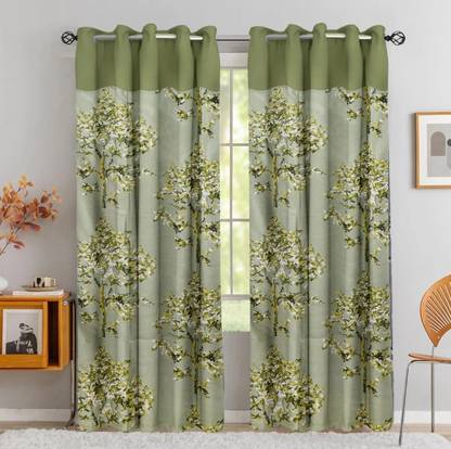DARSHANAM WORLD 214 cm (7 ft) Polyester Semi Transparent Door Curtain (Pack Of 2)
