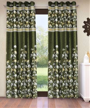 Home Sizzler 213 cm (7 ft) Polyester Semi Transparent Door Curtain (Pack Of 2)
