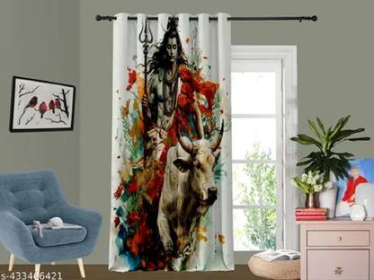 IDV 154 cm (5 ft) Polyester Room Darkening Window Curtain Single Curtain