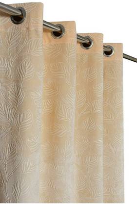 RAJALWAL 274 cm (9 ft) Long Door Velvet Blackout Curtain Single Curtain