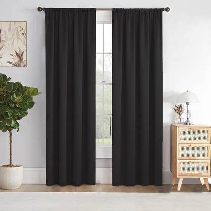 LINENWALAS 152.4 cm (5 ft) Polyester Blackout Window Curtain (Pack Of 2)