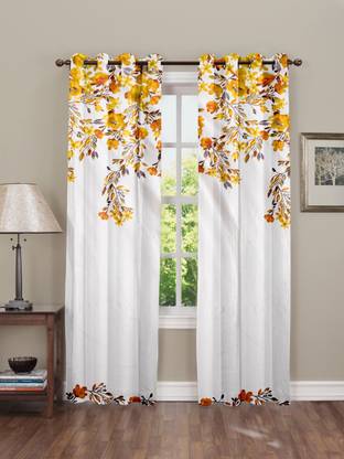 Tample Fab 154 cm (5 ft) Polyester Room Darkening Window Curtain Single Curtain