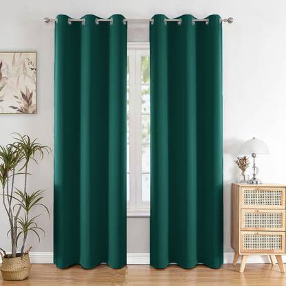 HOMEMONDE 243.86 cm (8 ft) Polyester Blackout Shower Curtain (Pack Of 2)