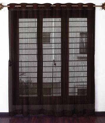 BANAVY 152 cm (5 ft) Tissue, Net Semi Transparent Window Curtain (Pack Of 2)