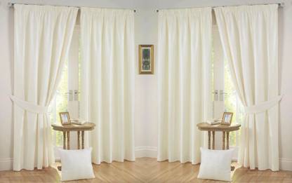 Nikunj Fabs 152.4 cm (5 ft) Polyester Semi Transparent Window Curtain (Pack Of 4)