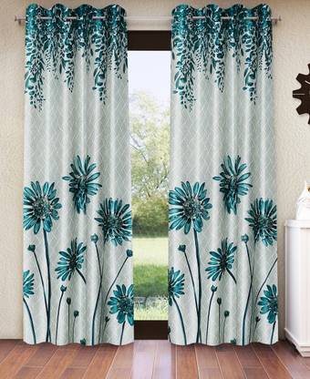 Home Sizzler 153 cm (5 ft) Polyester Semi Transparent Window Curtain (Pack Of 2)