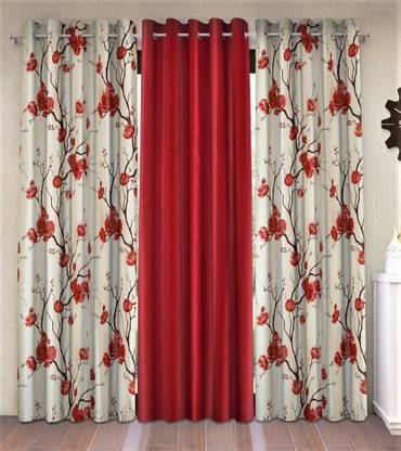 Fashion String 153 cm (5 ft) Polyester Semi Transparent Window Curtain (Pack Of 3)