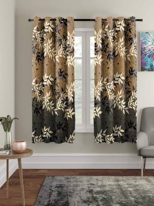 Flipkart SmartBuy 152 cm (5 ft) Window Polycotton Room Darkening Curtain (Pack Of 2)