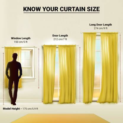 Cortina 150 cm (5 ft) Window Polyester Semi Transparent Curtain (Pack Of 2)