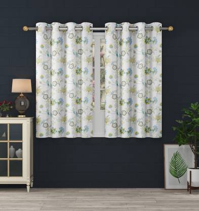 Panipat Textile Hub 152 cm (5 ft) Polyester Blackout Window Curtain (Pack Of 2)