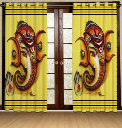 BLENZZA DECO 213 cm (7 ft) Polyester Semi Transparent Door Curtain (Pack Of 2)