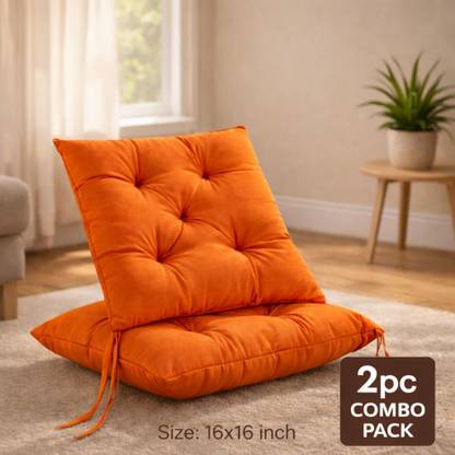 Arvabil Cotton Chair Pad Pack of 2 Solid seating cushion (pad)