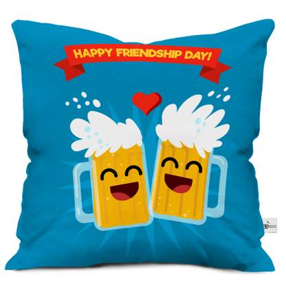 Square Designs Microfibre Cushion Pack of 1 Smiley Cheers It's Friends Day