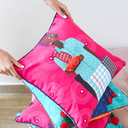 chumbak Polyester, Cotton Cushions Cover