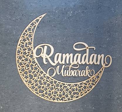 Haoser Ramadan Decorations for Home,eid Mubarak Hanging Decorations, Wooden Cut-outs