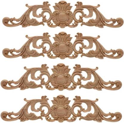 Whittlewud Whittlewud 4Pcs Wood Carving Decal,30 * 7 cm Wood Carved Wooden Cut-outs