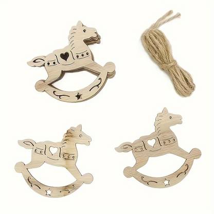 American-Elm Wooden Heart Carousel Wooden Cut-outs