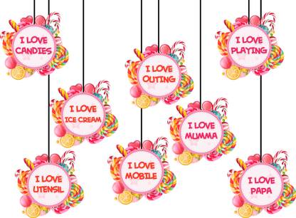 Suruchi Strokes Candyland theme Dangler(Hanging) birthday decoration for Girls and Boys Paper Cut-outs