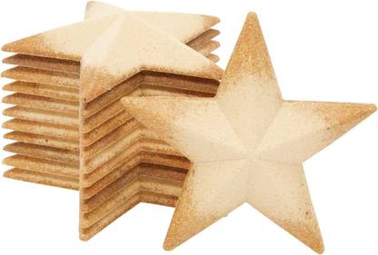 CLITHS Cliths12 Pack Unfinished 3D Wood Stars for Crafts, Wooden Cut-outs