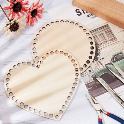 CLITHS Crochet Basket Bottom 2 Style Natural MDF Wooden Basket Bottom, Wooden Cut-outs