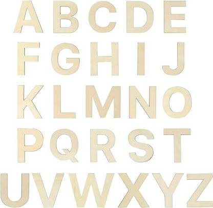 let diy 1-Inch MDF Wooden Alphabet A to Z Upper Letters 2 Pieces Each for Crafts Wooden Cut-outs