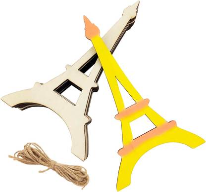 Curious Button Set of 10 Pcs Wood Eiffel Tower Cutouts Wooden Cut-outs