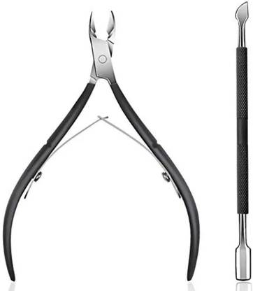 feelhigh Cuticle Trimmer with Cuticle Pusher Durable for manicure & pedicure Dual Ended Cuticle Pusher With Filer