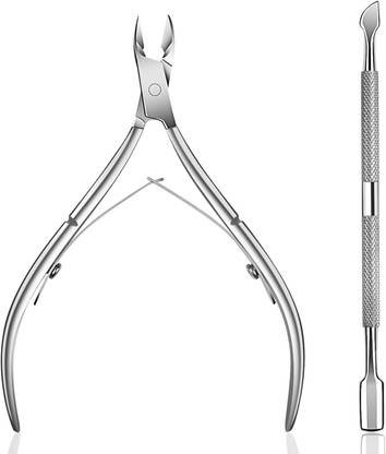 NAILWIND Cuticle Trimmer with Cuticle Pusher Cuticle Nipper Professional Grade Stainless Dual Ended Cuticle Pusher