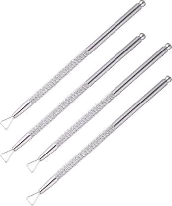 Gleevia Professional Nail Scraper Cuticle Pusher Set Stainless Triangle Gel Nail Polish Remover Tool Dual Ended Cuticle Pusher