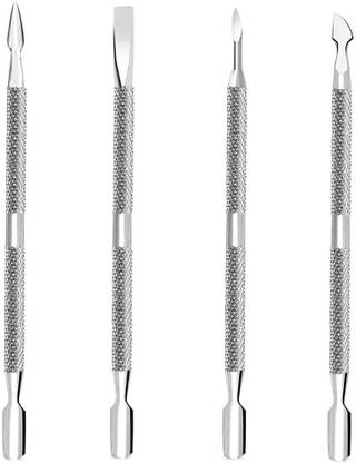 Gleevia Professional 4 Pcs/Set Cuticle Pusher and Cutter Set Cuticle Pusher Kit Dead Skin Dual Ended Cuticle Pusher