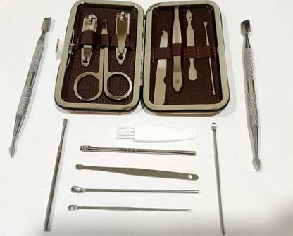 RELIBBA Nail Cutter Set, Manicure Pedicure kit and Ear Cleaner Dual Ended Cuticle Pusher