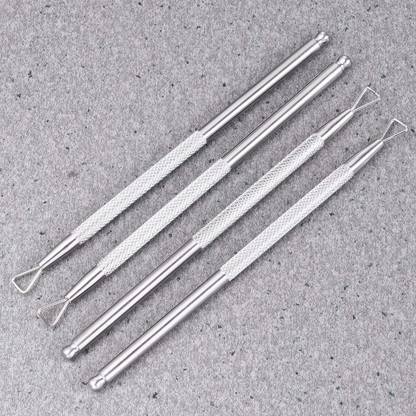 Gleevia Professional 4Pcs Cuticle Pusher Stainless Steel Triangle Cuticle Peeler Scraper Remove Dual Ended Cuticle Pusher