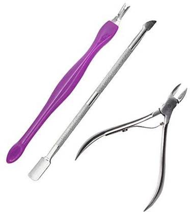 DEZIINE Nail Cuticle Remover Tools Set-Silver Dead Skin Cutter Pusher Tool Kit Dual Ended Cuticle Pusher