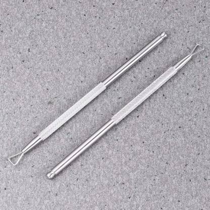 Gleevia Professional 2Pcs Cuticle Pusher Stainless Steel Triangle Cuticle Peeler Scraper Remove Dual Ended Cuticle Pusher