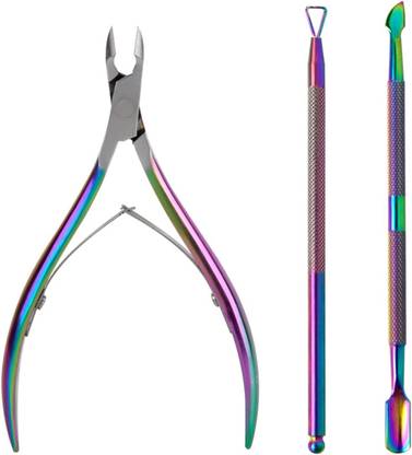 Gleevia Professional Cuticle Trimmer with Cuticle Pusher, Nail Cuticle Trimmer Set, Manicure Kit Dual Ended Cuticle Pusher