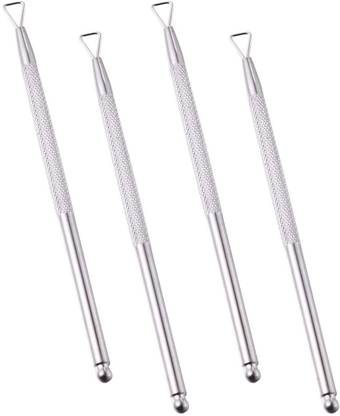 Gleevia Professional 4PC Nail Cuticle Pusher Stainless Steel Cuticle Pusher Triangle Peeler Scraper Dual Ended Cuticle Pusher