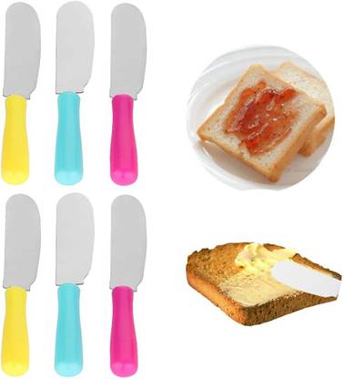 SpiderJuice 3Pc Multipurpose Small Butter Knife with Plastic Handle and StainlessSteel Blade Plastic, Stainless Steel Butter Spreader Set