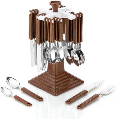 Finner Stand 12 Spoons, 6 Forks, and 6 Butter Knife | Stainless Steel Cutlery Set