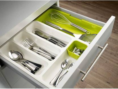 Onlyeasy Kitchen Knife Fork Spoon Tray Storage Holder Kitchen Utensil Holder (Multicolor) Plastic Cutlery Set