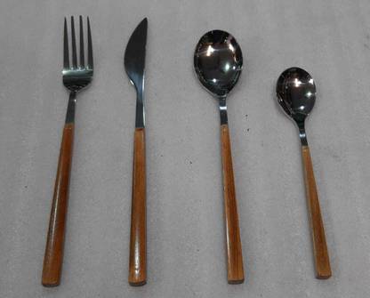 fmov fmov cutlery Stainless Steel, Wooden Cutlery Set