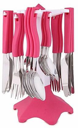 MOSMOSS Disposable Plastic, Stainless Steel Cutlery Set