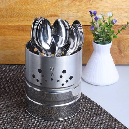 ZEVORA Premium Stainless Steel Cutlery Set- Set of 18 Spoons with Cutlery Holder (RL) Stainless Steel Cutlery Set