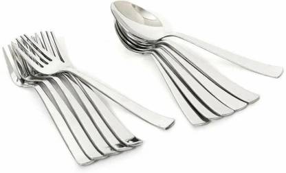 VIJAY EXPORT Stainless Steel Table Spoon Set of 6 and fork set of 6 (pack of 12 ) Stainless Steel Cutlery Set