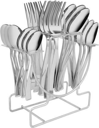 Troozy Sizzler cutlery set with stand holder for spoon and fork cutlery set Stainless Steel Cutlery Set