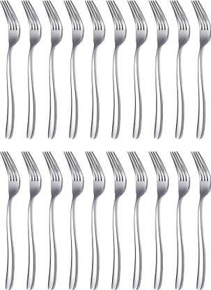 KitchEase 20 Piece Luxury Silver Cutlery Set Dinner Table Fork | Home, Restaurant, Gifting Stainless Steel Dinner Fork Set