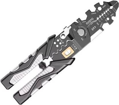 WUDEE Multi-Functional 25-in-1 Wire Stripper and Electrician Tool Chrome Vanadium Pliers for Splitting, Breaking, Stripping, Cable Cutting, Winding, and Clamping Wire Cutter
