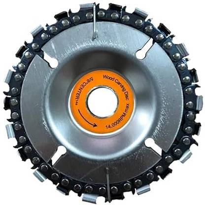ADAWAT 4Inch Wood Cut Chain Disc Grinder Use for Angle Grinders Carving Tool 22 Tooth Chain Disc Wood Cutter